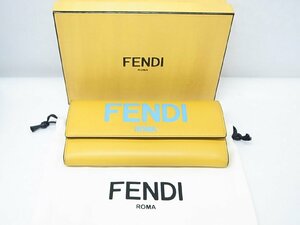 希少☆【FENDI】フェンディ ROMA コンチネンタル　長財布　イエロー×ブルー