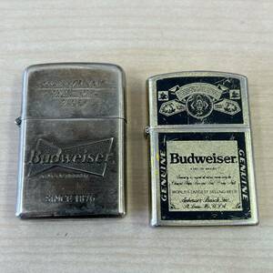 【T0416】Budweiser バドワイザー オイルライター 喫煙具 喫煙グッズ ライター ２点まとめ 着火未確認