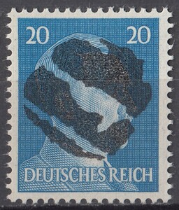 ドイツ第三帝国占領地 普通ヒトラー(Thrum)加刷切手 20pf