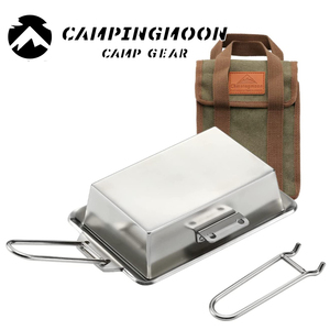 ★キャンピングムーン★CAMPINGMOON★極厚グリルプレート ハンドル 鍋ふたセット★DO-2117★クッキングプレート★鉄板プレート★３