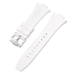 MAKUMINORS 互換品 Tissot PRX シリーズ 用 ラバーベルト 腕時計 カジュアル 白 ホワイト