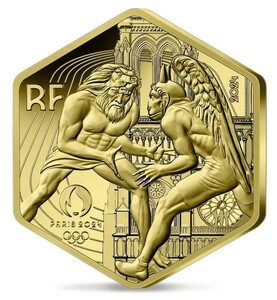 2024 フランス パリ2024 オリンピック開催記念 六角形 250ユーロ 金貨