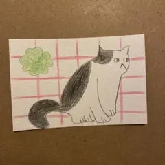 猫イラスト　色鉛筆