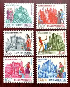 海外切手　未使用　外国切手　ルクセンブルク　1969年　寄付金付き　6種完