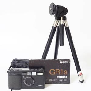 リコー GR1S f=28mm 1:2.8 コンパクトフィルムカメラ/三脚セット Ricoh 動作未確認 ジャンク品 60サイズ発送 KK-2655974-84-mrrz