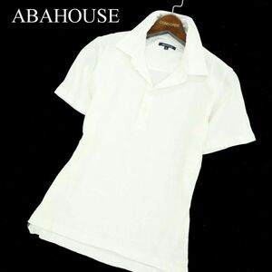 ABAHOUSE アバハウス 春夏★ 半袖 スリム ポロシャツ Sz.2　メンズ 白　A3T08359_7#A