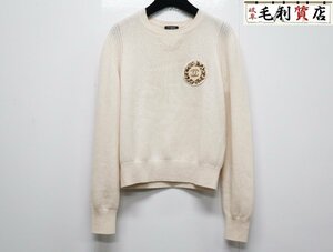 シャネル CHANEL フロントビジューココマーク カシミヤ混 ニット セーター ホワイト P64669K60693 サイズ38 美品 ニット