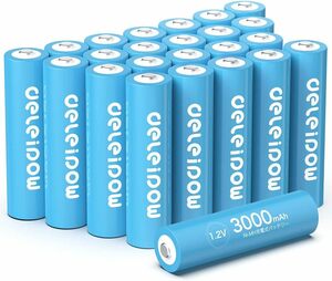 単3電池*24本 Deleipow 単3電池 充電式電池 充電式ニッケル水素電池 単3形24個セット 大容量3000mAh 12
