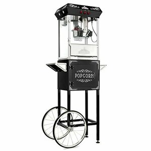 【中古】Olde Midway Vintage Style Popcorn Machine Maker Popper with Cart and 8