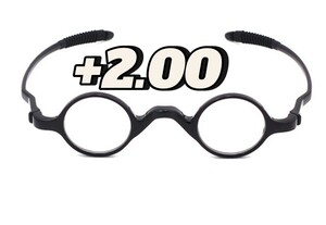 度数+2.00　デザイン001黒　老眼鏡　シニアグラス