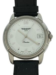 TISSOT◆seaster/クォーツ腕時計/アナログ/レザー/盤面キズ有/ベルト使用感有