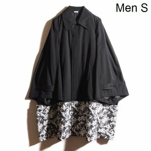 B9103P ▼COMME des GARCONS HOMME PLUS コムデギャルソン オムプリュス▼ 新品 22SS 花の存在期 花柄切替え 2way コート 黒 S 春秋 rb mks