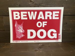 猛犬注意 看板 プラスチック看板 デッドストック ディスプレイ アメリカ ヒルマン
