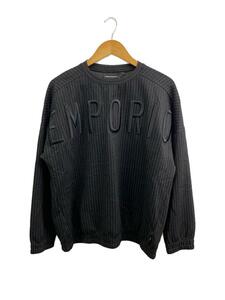 EMPORIO ARMANI◆スウェット/L/レーヨン/BLK/ストライプ/6z1m90 1juuz