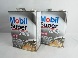 8T240502 保管品 エンジンオイル Mobil モービル Super 2000 5W-20 4L×2缶 4サイクルガソリンエンジン用 部分合成油