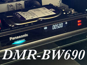 【HDD:500GB⇒2TB換装】★ Panasonic DMR-BW690 2番組同時録画 ★《GIGA用リモコン付き》★