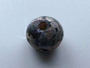 Glass Bead with Iridescent The Mediterranean Area c.1BC-1AD 2.8cm