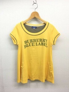 EZ1288●BURBERRY BLUE LABEL 裾広がり半袖カットソー●38●イエロー 日本製 三陽商会