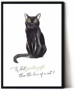 新品 北欧 A4サイズ アートポスター 猫 ネコ ねこ 猫の絵 額付き アートフレーム 絵画 インテリア 絵 アートパネル 現代アート