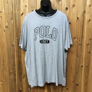 POLO RALPH LAUREN /CLASSIC FIT ポロ ラルフローレン /メンズXXL 半袖Tシャツ トップス ビッグロゴ グレー アメカジ USA古着 大きいサイズ