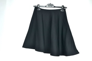 中古 PRADA プラダ ナイロン フレア スカート 40サイズ ブラック APD1 2013 3966