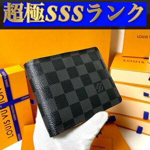 140【超極ＳＳＳランク】★ルイヴィトン★二つ折り 財布 フロリン ダミエ グラフィット★正規品★