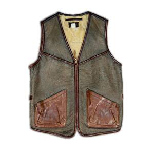 【名作】RRL Leather Muton Vest XS ダブルアールエル レザームートン ベスト