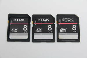 8GB SDHCカード　TDK　　●3枚セット●