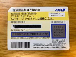 ANA株主優待券1枚　有効期限2024/11/30 　送料無料！　番号通知も可能です。