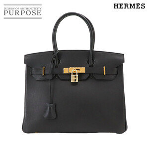 新品同様 エルメス HERMES バーキン30 ハンド バッグ スイフト ブラック ゴールド 金具 □C刻印 Birkin 90232343