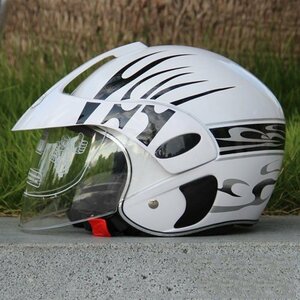 TZX401★半キャブジェットヘルメット　バイク用　子供　ヘルメット　可愛いプリント２色選択可
