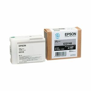 【新品】（まとめ） エプソン EPSON PX-P／K3インクカートリッジ グレー 80ml ICGY48 1個 【×6セット】
