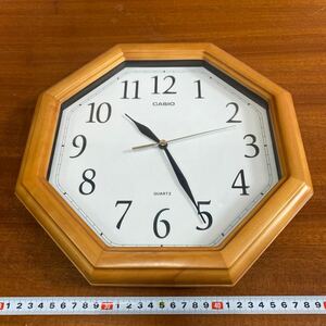 CASIO カシオ　壁掛け時計 QUARTZ 掛け時計 実働　木製　見やすい　綺麗　インテリア