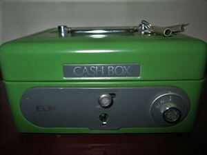 ★中古品 約30年以上前に購入 ELM TYPE-1 CASH BOX No.8801 エルム タイプ1 キャッシュボックス 鍵付き ミニ小型手提金庫 古い レトロ★