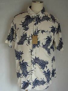 KOJIMA GENES 児島ジーンズ 新品 アロハ パイナップル ワークシャツ マチ付 総柄 RNB-264 Ｂ 岡山児島産 ALOHA WARK SHIRT アメカジ 日本製