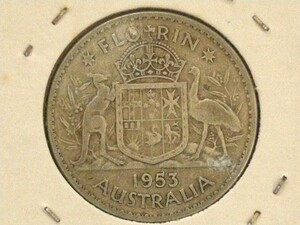 ◆オーストラリア◆1フローリン(frolin)銀貨■1953年/Australia 1953 1Florin ElizabethⅡ silver coin