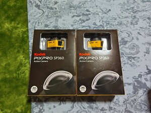 新品 未使用 KODAK PIXPRO SP360 アクションカメラ 2台 セット 90362 360度 撮影 YouTube コダック動画 登山 スポーツ ドライブ ツーリング