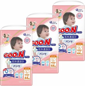 【パンツ Lサイズ】グーンプラス 肌快適設計 (9-14kg) 132枚(44枚×3) [ケース販売] (ディズニーデザイン)