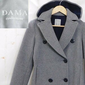 ダーマコレクションDAMAcollection■ウール ピーコート Pコート ジャケット ディノス■7AR■グレー　ハーフコート　※2715356