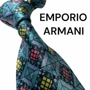 657 美品　EMPORIO ARMANI ネクタイ　総柄　光沢　高級感　アルマーニ