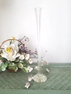 ヴィンテージ ガラス製 花瓶 フラワーベース ドライフラワー
