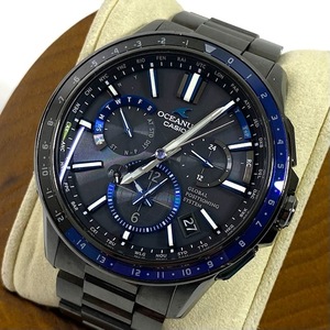 1円～ メーカー修理点検済 箱付き CASIO カシオ OCEANUS オシアナス OCW-G1100B-1AJF クロノグラフ ソーラー チタン メンズ 腕時計