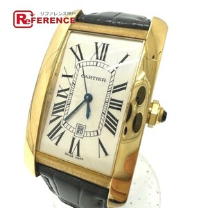 CARTIER カルティエ W2603156 タンクアメリカン LM 自動巻き デイト 腕時計 K18 ゴールド メンズ【中古】