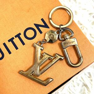 1937 正規● LOUIS VUITTON ルイヴィトン チャーム キーホルダー ポルトクレ ファセット キーリング LV M65216 ゴールド 鍵 小物 バッグ 金