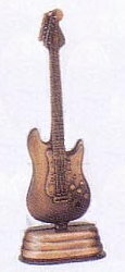 ●新品・アンティーク・真鍮風置物（鉛筆削り付）エレクトリックギター・高さ10㎝●