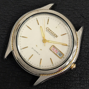 シチズン 4-S81292 デイデイト 自動巻 オートマチック 腕時計 純正ブレス ホワイト文字盤 CITIZEN QR053-101