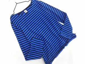 PETIT BATEAU プチバトー ボーダー 長袖 Tシャツ sizeS/青ｘ紺 ◇■ ☆ dja4 レディース