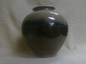 小石原焼　落ち着いた伝統釉薬　花瓶　24x23cm　2.2kg　飾り置物