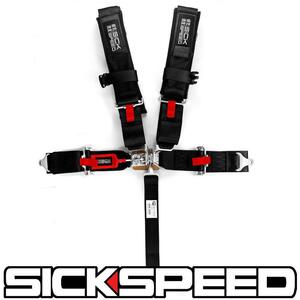 SICKSPEED 5点式シートベルト ブラック 黒 1席分 SFI規格品 USDM JDM サーキット ドリフト シックスピード レーシングハーネス