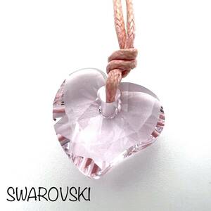 SWAROVSKI｜スワロフスキー ネックレス【アクティ】ハート ピンク系 クリスタルガラス 紐 アクセサリー ブランド a463et